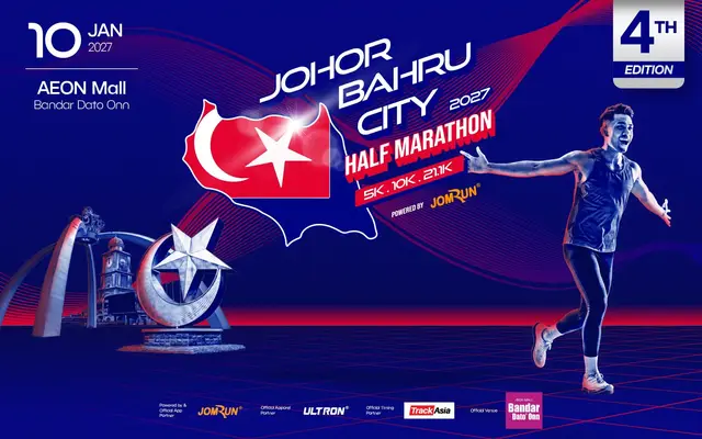 Johor Bahru City Half Marathon 2027 Powered by JomRun® logo