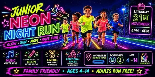 JUNIOR NEON NIGHT RUN IS BACK! logo