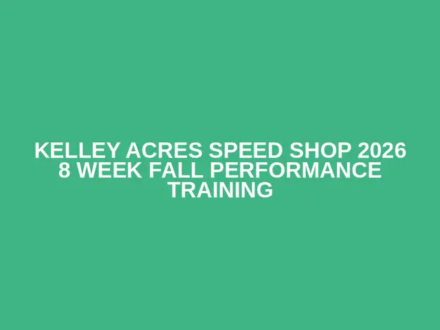 Kelley Acres Speed Shop 2026 8 Week Fall Performance Training logo