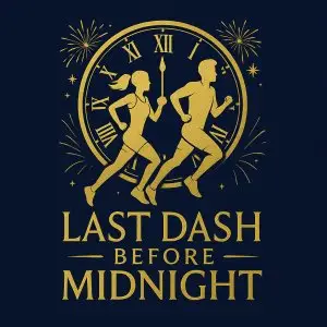 Last Dash Before Midnight 5K, 10K, & Half Marathon by Califlow Runs logo