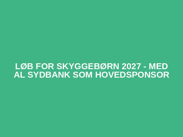 Løb for Skyggebørn 2027 - med AL Sydbank som hovedsponsor logo