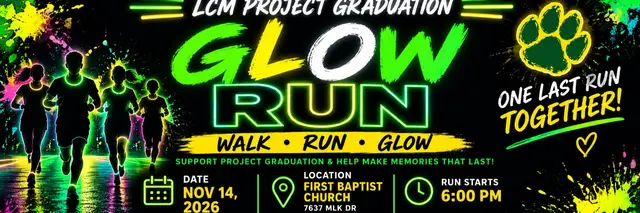LCM GLOW RUN logo