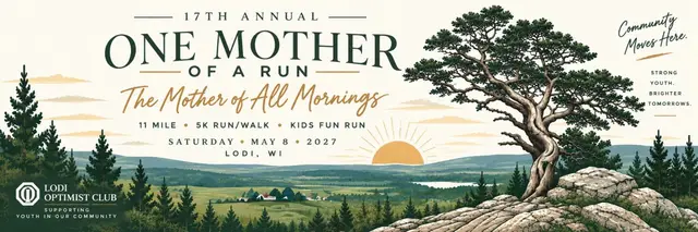 Lodi Optimist ONE MOTHER OF A RUN logo