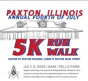 Paxton Masonic Lodge 4th of July 5K logo