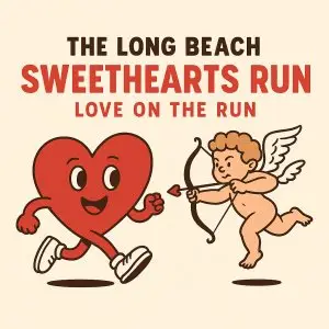 The Long Beach Sweetheart's Run  - Valentine's 5K, 10K, & Half Marathon by Califlow Runs logo