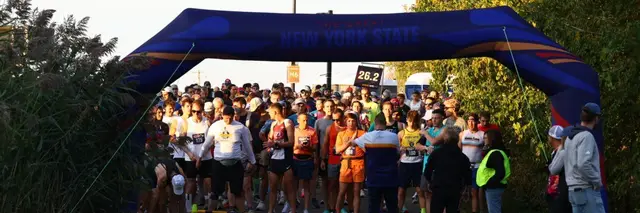 "LOOP THE LAKE" The Great New York State Marathon Weekend logo