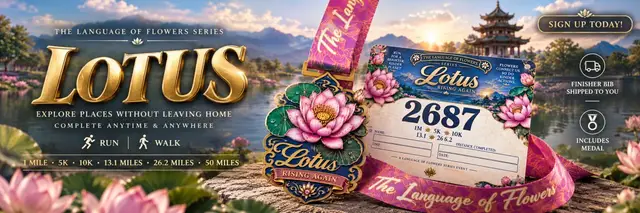 Lotus – Rising Again Virtual Race | Run or Walk Anytime logo