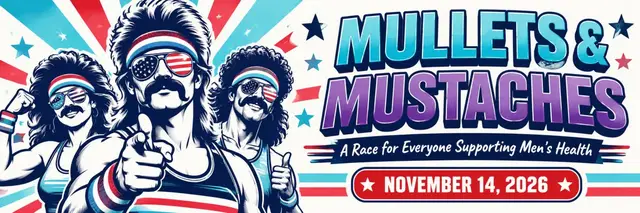 Mullets & Mustaches Run logo