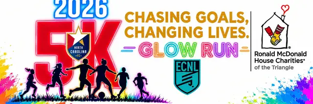 NCFC ECNL Girls Glow Run Chasing Goals, Changing Lives logo