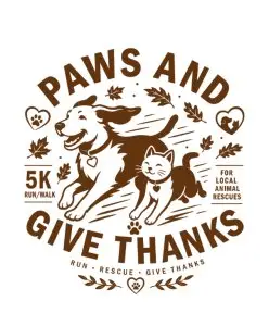 Paws and Give Thanks Rescue Run 5K logo