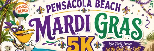 Pensacola Beach Mardi Gras Fun Run logo