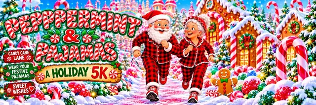Peppermint and Pajamas 5K Run logo