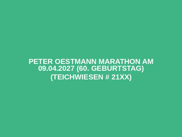 Peter Oestmann Marathon am 09.04.2027 (60. Geburtstag) (Teichwiesen # 21xx) logo
