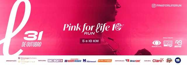 Pink For Life Run 2026 - Especial 10 Anos logo