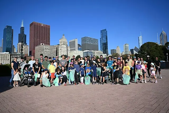 Plogging with Racing for Sustainability and the Philadelphia Marathon logo