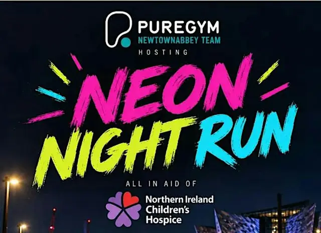 Pure Gym Newtownabbey Neon Night Run logo