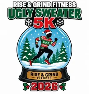 Rise and Grind Fitness Ugly Sweater 5K logo