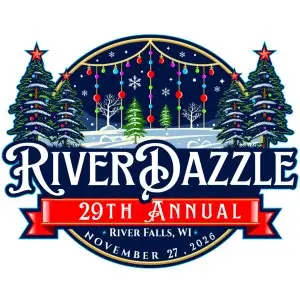 River Falls Santa Fun Run on Main Street logo