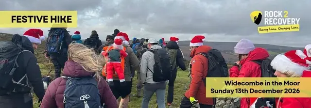 Rock2Recovery Festive Hike Sun 13th Dec Widecombe in the Moor logo