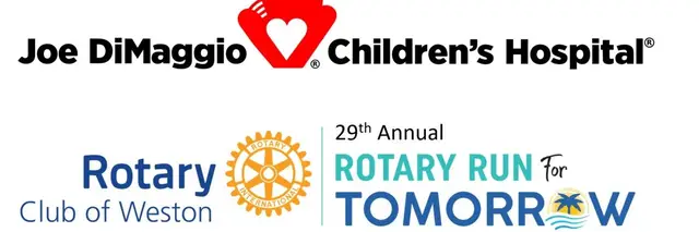 Rotary Club of Weston's 29th Annual Joe DiMaggio Children's Hospital "Run for Tomorrow" 2026 logo