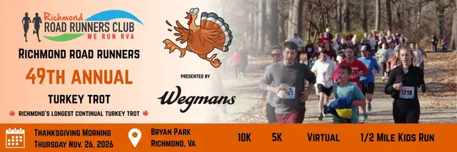 RRRC 49th Annual Turkey Trot 10k & 5k, presented by Wegmans logo