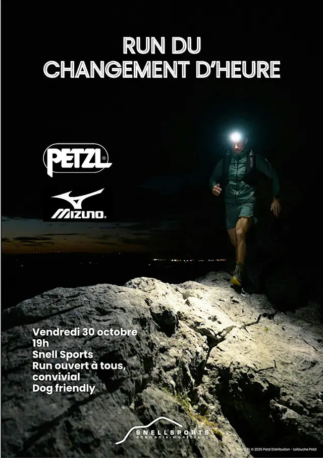 Run du changement d'heure Mizuno Petzl logo