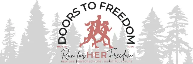 Run for HER  Freedom  - Doors to Freedom logo