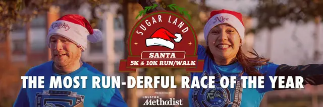 Run Houston! Sugar Land Santa 5K & 10K presented by Houston Methodist logo