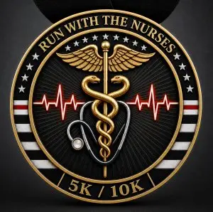 Run With The Nurses "Live Virtual" 5k/10k logo