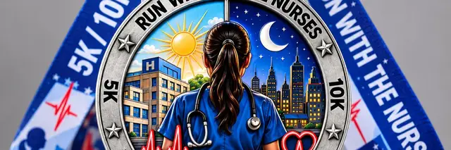 Run With The Nurses "Live Virtual" 5k/10k logo