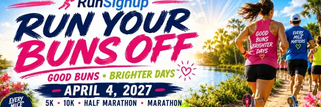 RUN YOUR BUNS OFF MARATHON @ RIDGE MANOR logo