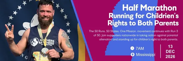 Running for Children's Rights to Both Parents - 12 of 50 Half Marathons in 50 States - Mississippi logo