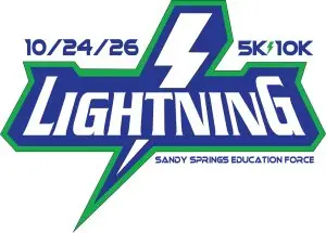 Sandy Springs Education Force's Lightning 10K & 5K logo