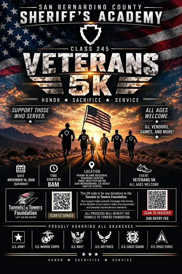SBSD ACADEMY 245 VETERANS RUN 5K logo