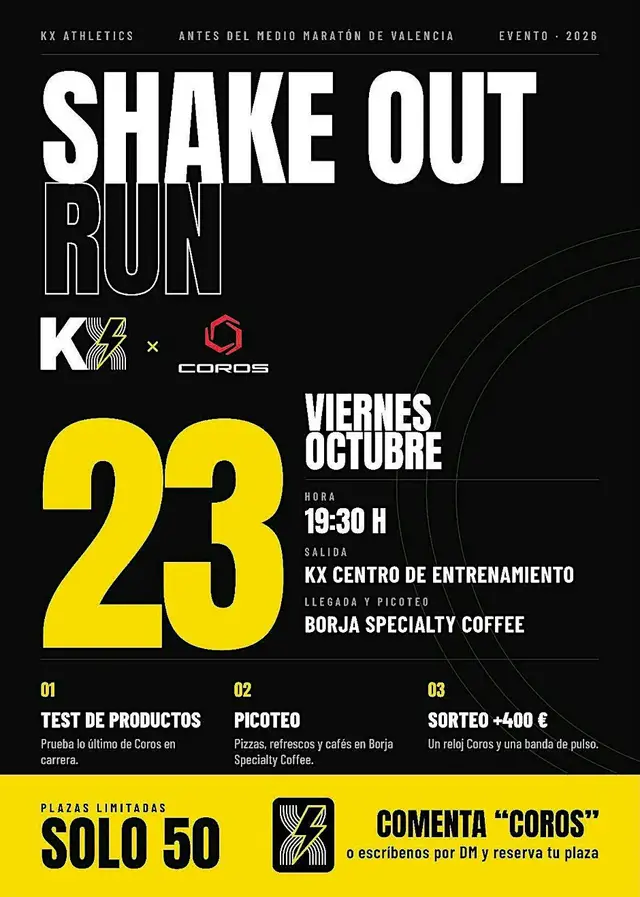 SHAKE OUT - MM VLC 2026 | KX RUNNING CLUB x COROS logo