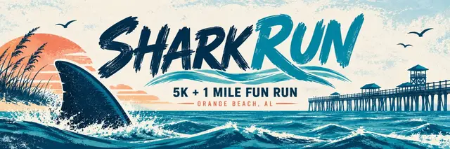 Shark Run 5k & 1 Mile Fun Run logo