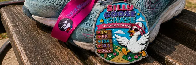 Silly Goose Chase Virtual Race – Run, Walk or Waddle Anytime! | 1M, 5K, 10K, 13.1 & 26.2 logo
