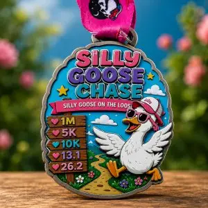 Silly Goose Chase Virtual Race – Run, Walk or Waddle Anytime! | 1M, 5K, 10K, 13.1 & 26.2 logo