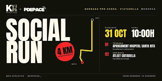 Social Run KX Athletics × PDEPACE - Ciudadela (Menorca) logo