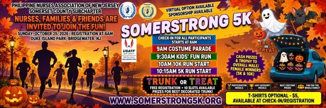SomerStrong 5K,10K, fun walk, kids fun run (Halloween-themed) and Trunk or Treat logo