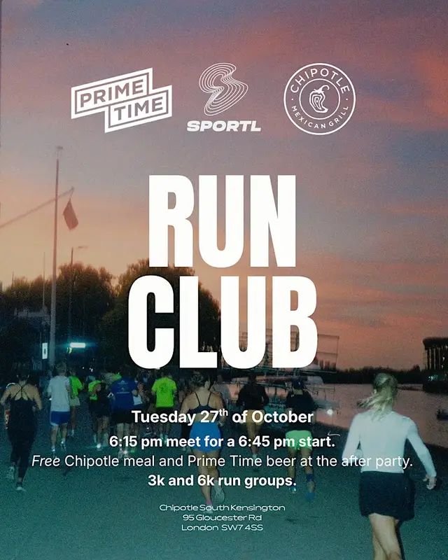 SPORTL Run Club x Chipotle x Prime Time logo