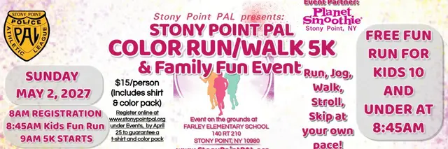 Stony Point PAL Color Run/Walk 5K & Family Fun Event! logo