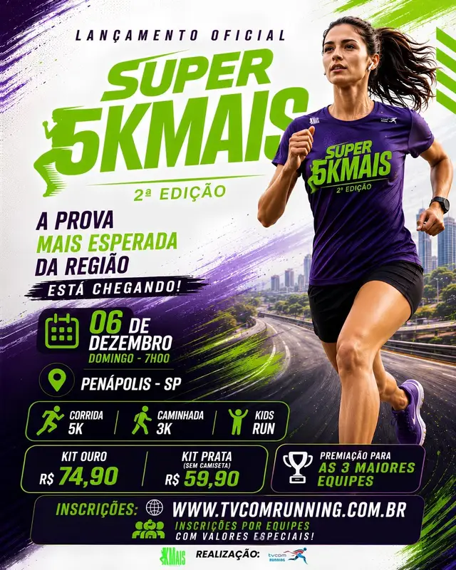 SUPER 5KMAIS 2ª EDIÇÃO PENÁPOLIS SP 2026 logo