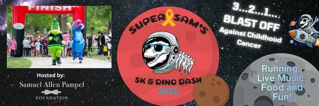 SUPER SAM'S 5K+ & DINO DASH 2025 logo
