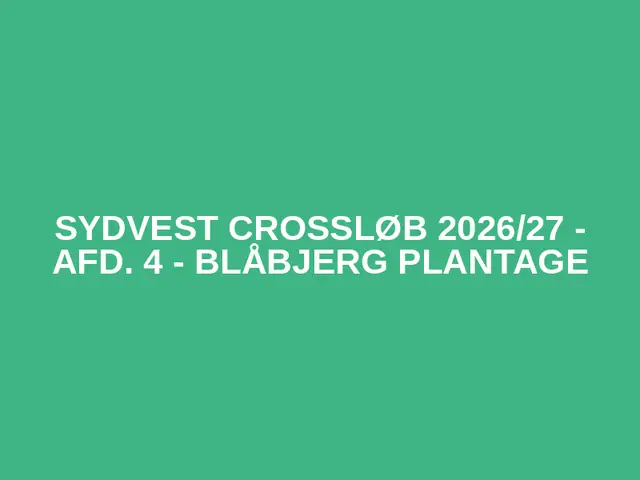 Sydvest Crossløb 2026/27 - afd. 4 - Blåbjerg Plantage logo