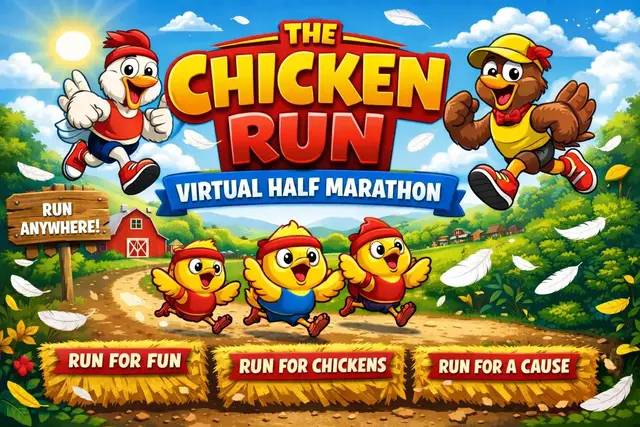 The Chicken Run 13.1 Miles logo