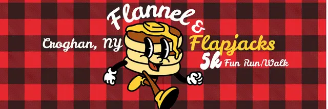 The Flannel & Flapjacks 5k logo