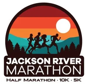 The Jackson River Scenic Trail Marathon, Half Marathon, 10k,  and 5k logo