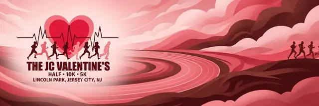 The JC Valentine's Half Marathon, 10K, 5K logo