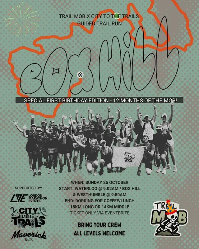 The MOB TURNS ONE! Episode 012 @ Box Hill Guided Trail Run logo